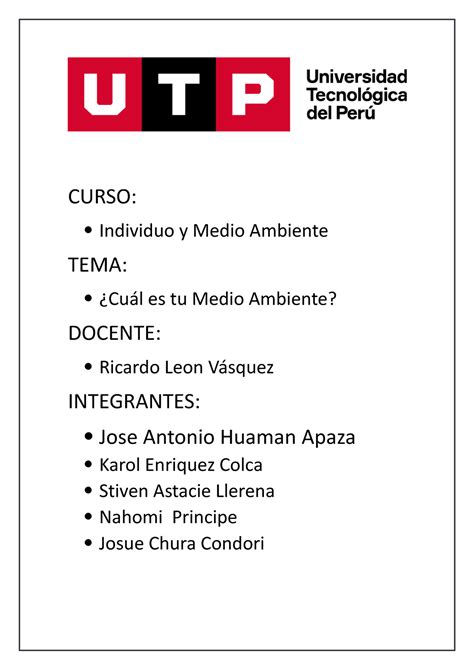 Cual Es Tu Medio Ambiente CURSO Individuo Y Medio Ambiente TEMA