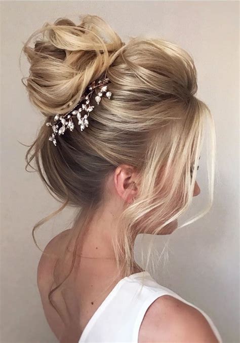 20 High Bun Wedding Updo Hairstyles For Long Hair