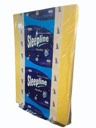 Thickness 6 Inches Size Single Sleepline Yellow Epe Foam Mattress At