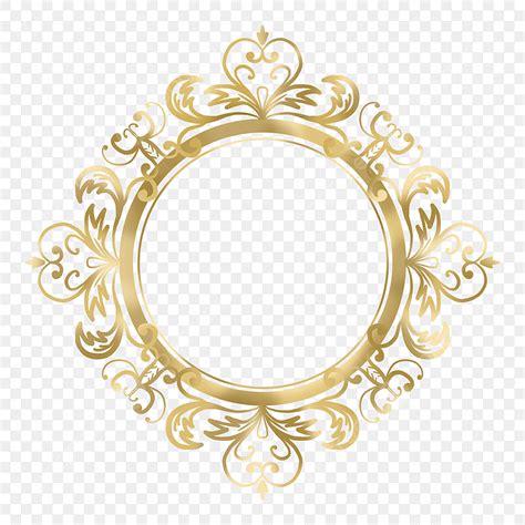 Retro Light Effect Png Picture Round Decorative Golden Rim Light