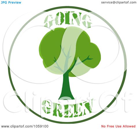 Royalty-Free Vector Clip Art Illustration of a Going Green Logo With A Tree by Hit Toon #1059100