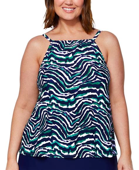 Island Escape Plus Size Cali Zebra Print Tankini Created For Macy S Macy S