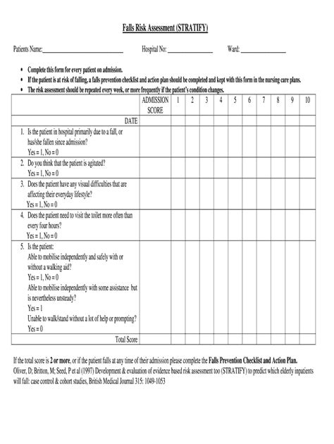 Fillable Online Buckinghamshirefallsprevention Co Falls Risk Assessment Stratify Fax Email Print