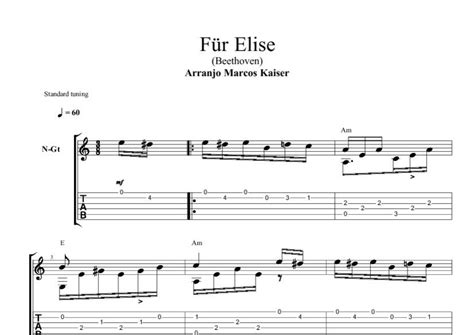 Fur Elise Guitar Chords