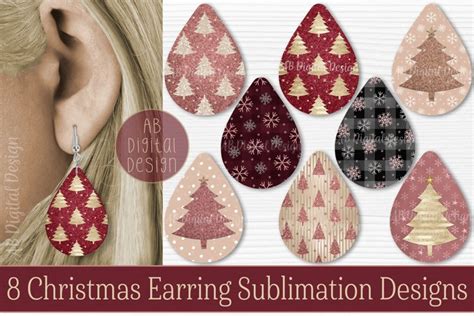 Christmas Teardrop Earring Sublimation Designs