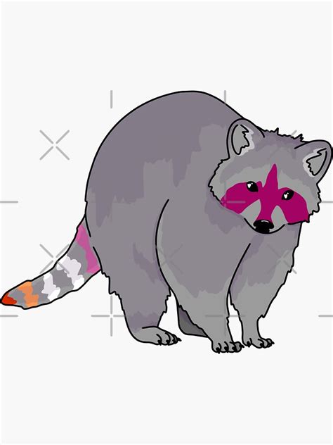 Lesbian Pride Raccoon Sticker By Marleyfinn Redbubble