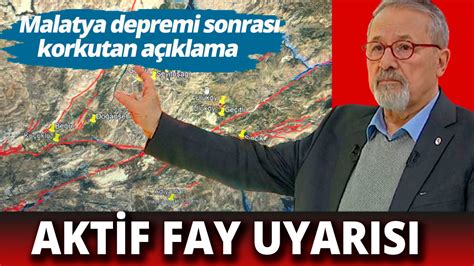 Malatya Depremi Sonras Naci G R R Den Korkutan Uyar Aktif Fay Var