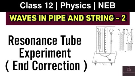 Resonance Tube Experiment And End Correction Waves In Pipe And String