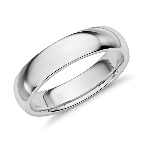 Comfort Fit Wedding Ring In 14k White Gold 5mm Blue Nile