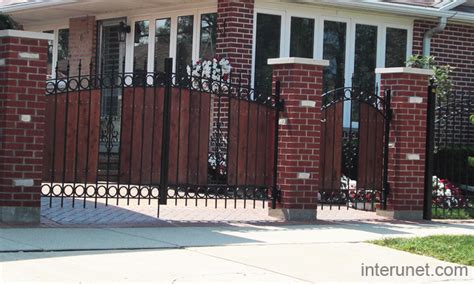 Brick steel wood fence gates picture | interunet