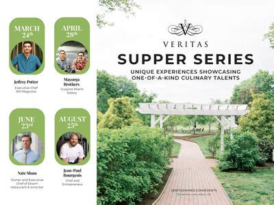 Veritas Winery announces inaugural Supper Series with guest line-up of four stars in Southern ...