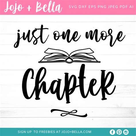 Book Svg Just One More Chapter Cut File Book Nerd Reading Etsy