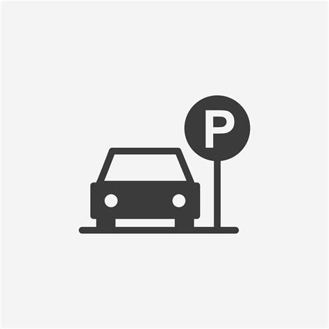 Parking Icon Vector Isolated Car Automobile Stop Symbol Sign