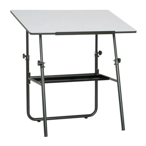 Studio Designs Ultima Wood Top Folding Drafting Table in Black and ...