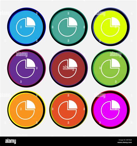 Infografik Symbol Unterzeichnen Neun Bunten Runde Tasten Vector