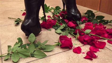 Red Roses Bunch Crushed Under Stiletto Platform Boots Youtube