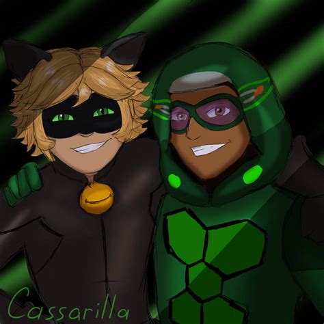 Chat Noir And Carapace Friendship By Cassarilladraws On Deviantart