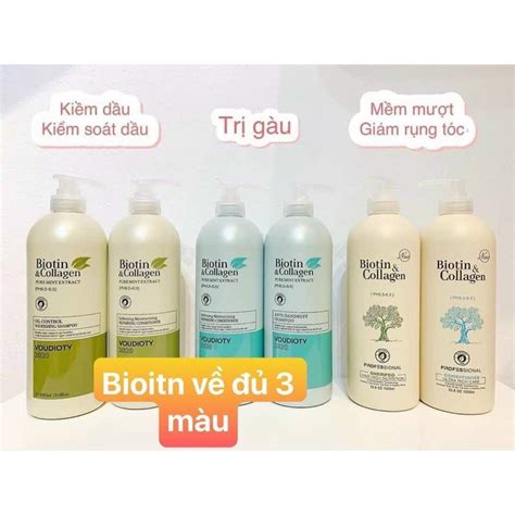 Biotin Collagen Voudioty Anti Hair Loss Shampoo 1000ml X 2 Shopee