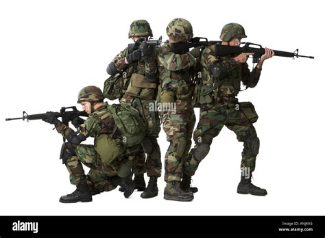 Four Soldiers Aiming Rifles Cut Out Stock Images And Pictures Alamy
