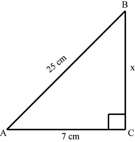 ABC Is A Triangle Right Angled At C If AB 25 Cm And AC 7 Cm Find BC