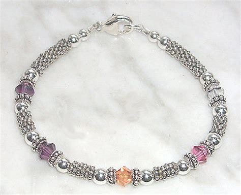 Sterling Silver Birthstone Bracelet With Swarovski Crystals Etsy In 2021 Silver Birthstone