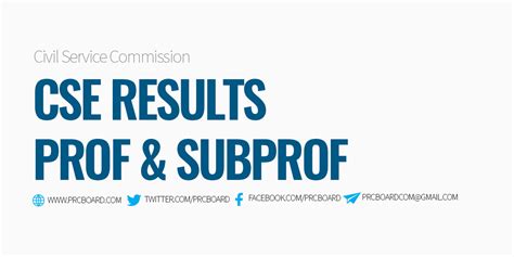 Cse Result Civil Service Exam Results Professional And