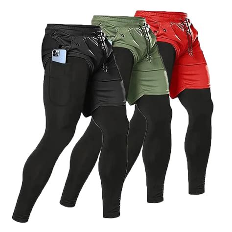 Kompression Laufhose M Nner Doppel Deck In Sportswear Jogging Hose