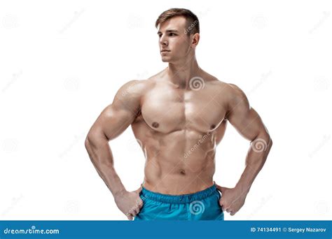 Image Of Muscle Man Posing In Studio Stock Image Image Of Model