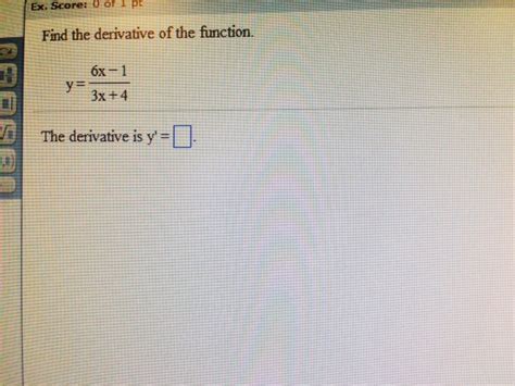 Solved Find The Derivative Of The Functions Y 6x 1 3x