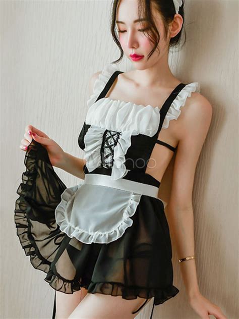 Women Bedroom Costume Knotted Ruffles Polyester Two Tone Bedroom