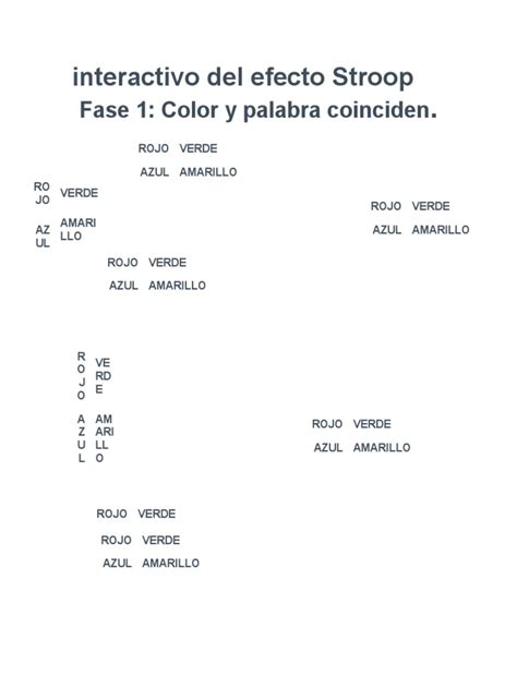 Experimento Interactivo Del Efecto Stroop Pdf