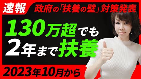 【速報】130万円超でも2年まで扶養。50万円の助成金。10月からの方針が発表されました Youtube