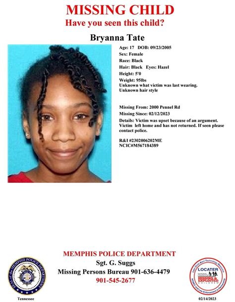 Julius Wright On Twitter RT MEM PoliceDept Have You Seen Bryanna