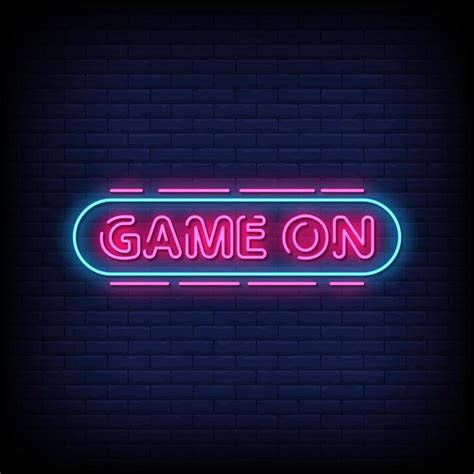 Game On Neon Signs Style Text Vector 1933357 Vector Art At Vecteezy