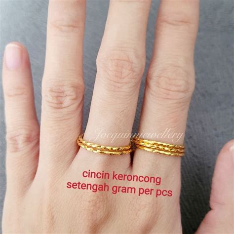 Jual Cincin Keroncong Emas Muda Setengah Gram Per Pcs Shopee Indonesia