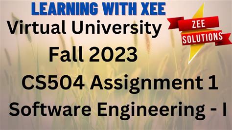 CS504 Software Engineering I Assignment 1 Fall 2023 Virtual