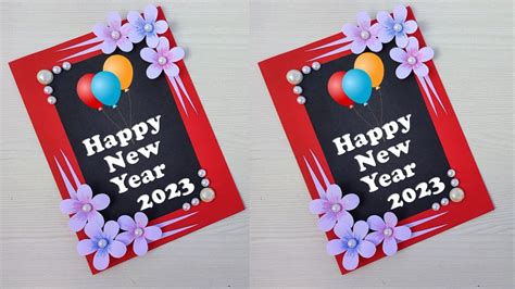 New Year Card Making Ideas Easy Happy New Year Card 2023 How To