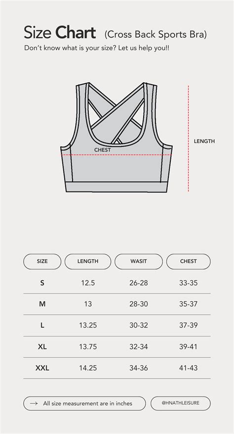 Sports Bra Size Chart Hnathleisure