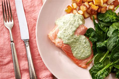 Poached Salmon With Cilantro Sauce Recipe — The Mom 100