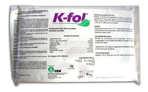 K Fol 1kg Fertilizante Foliar Alto En Fósforo Y Potasio Mercado Libre