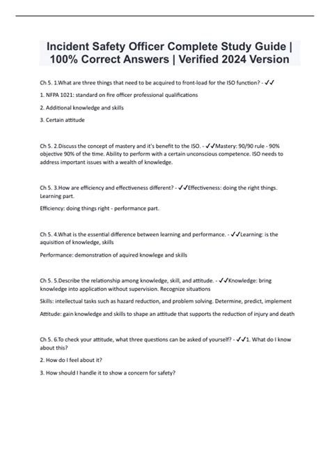 Incident Safety Officer Complete Study Guide | 100% Correct Answers