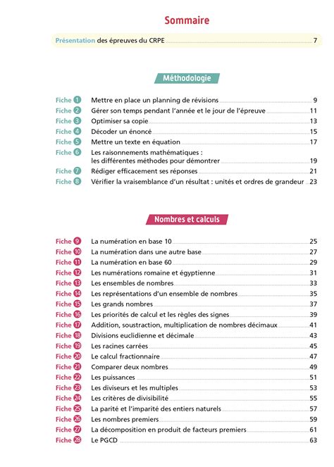 Objectif CRPE 100 fiches efficaces pour bien réviser Maths épreuve