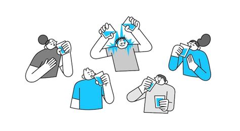 Premium Vector Set Of Thirsty People Drinking From Glass Of Water Hand Drawn Character