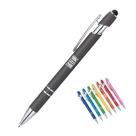 Soft Touch Screen Stylus Click Metal Ballpoint Pen Miss Promotion