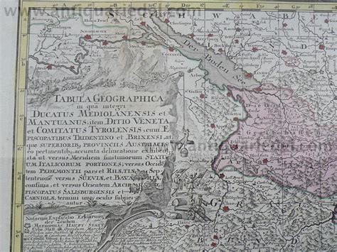 Tabula Geographica Mediolanensis Mantuanus Anno 1760 Lotter By