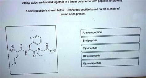 Solved Amino Acids Are Bonded Together In A Linear Polymer To Form