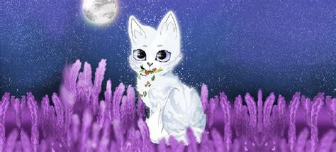 Frostpaw In A Lavender Field Drawn In Procreate Warrior Cats