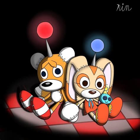 Tails Doll And Cream Doll Holding Hands Artist Nebulabelt R Sonicthehedgehog