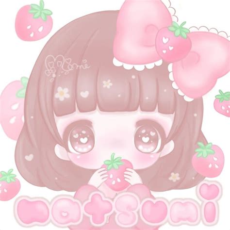 Cute Strawberry Girl 새 만화 비즈