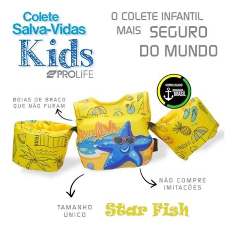 Colete Salva Vidas Infantil Prolife Bóia Braço Homologado Nf Frete grátis